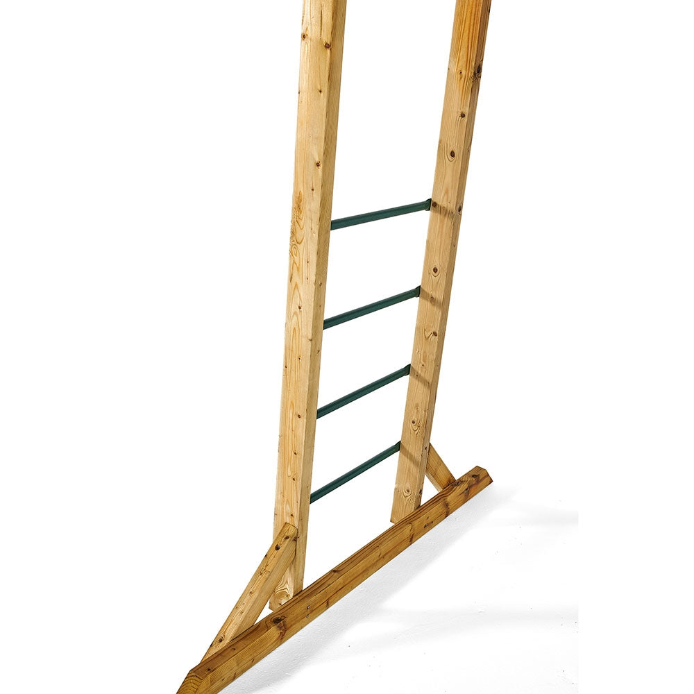 Plum Wooden Monkey Bars with Metal Rungs