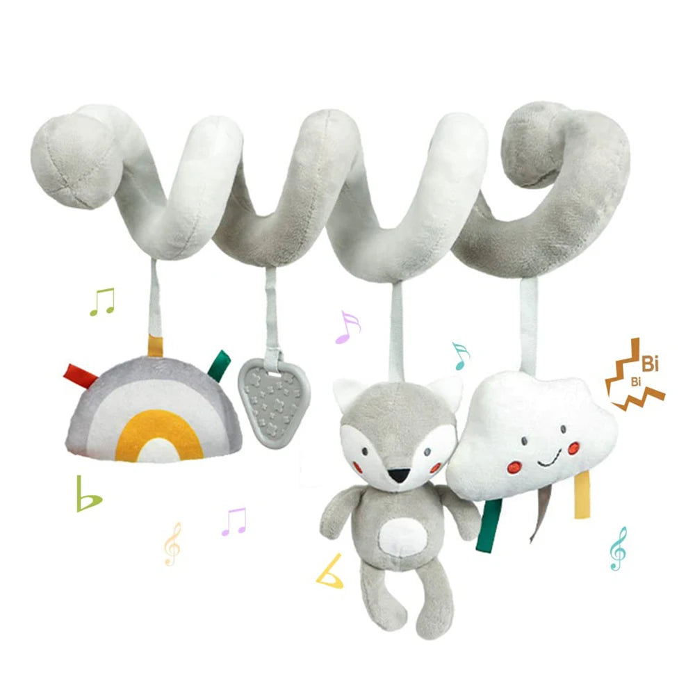 Infant Spiral Activity Toy for Car Seat & Stroller – Elephant Hanging Sensory Toy