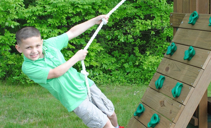 Playtime Spring Hill Wooden Climbing Frame with Monkey Ladder