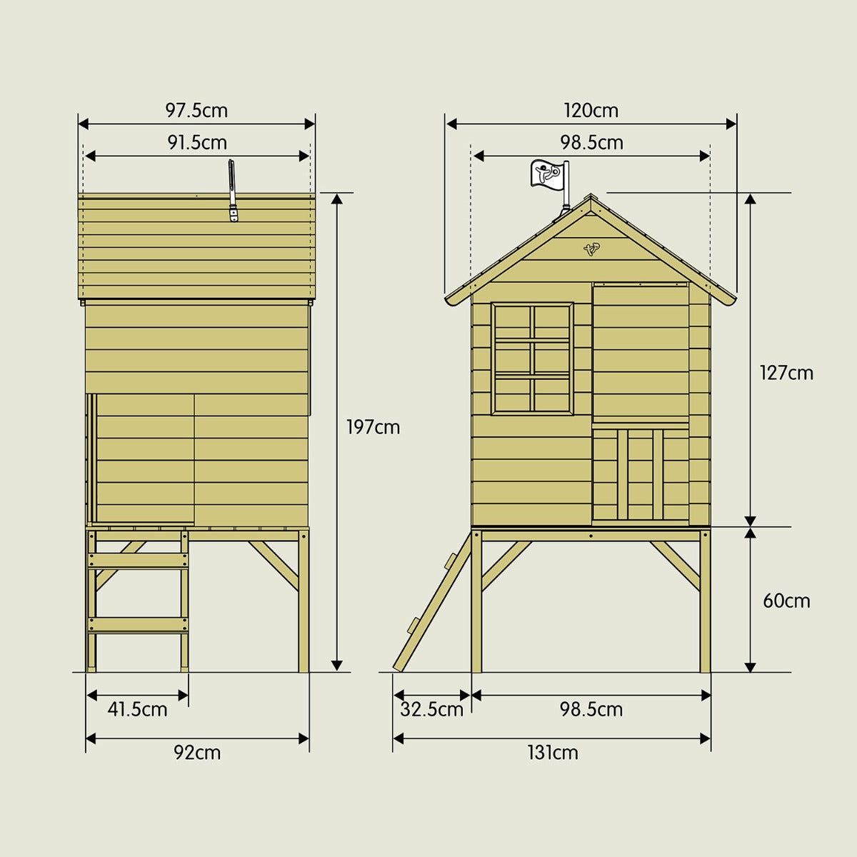 TP Sunnyside Wooden Tower Playhouse