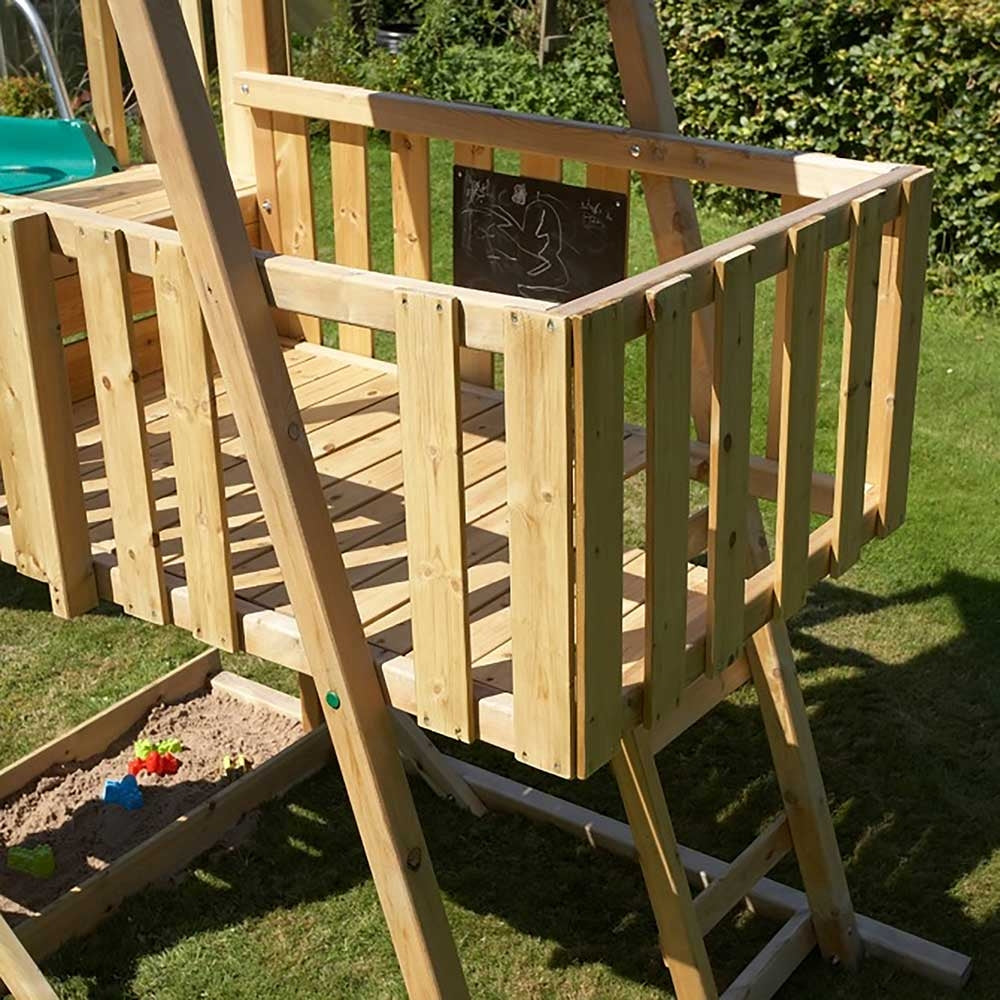 tp Kingswood Wooden Climbing Frame with Swings and 2.5m Slide