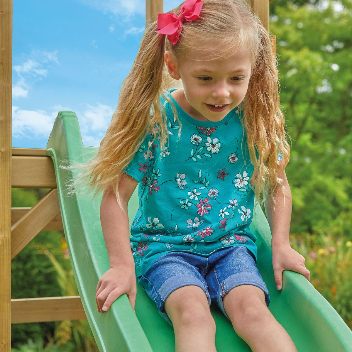 TP Robin Wooden Compact Swing and 6ft Slide Set